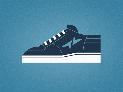 Blue Shoe 1 foot geometric shoe vector