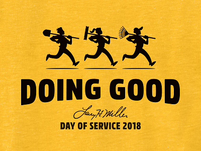 Doing Good service shirt silhouette yardwork