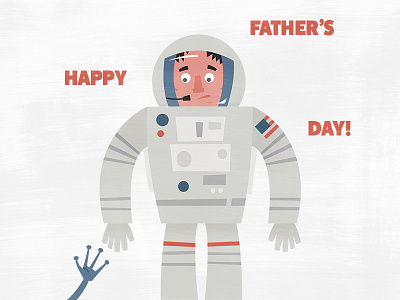 Father's Day—Astronaut alien dad holiday space vector