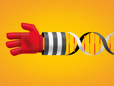 Hamburglar DNA dna double helix genetics glove hand illustration mockinbird prisoner vector