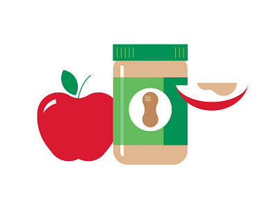 Apple and Peanut Butter food fruit jar vector vector art
