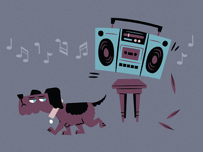 Dog and Radio animal boombox dog mockinbird music mystery pet radio