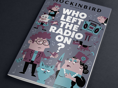 MockinBird Cover: Who Left the Radio On? cartoon clown clue magazine mystery people professor radio