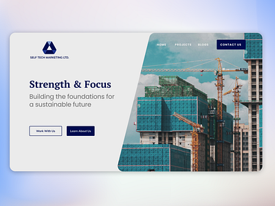 Commercial Website's Hero Section branding civil construction commercial design landing page ui ux website