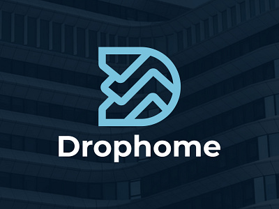 Drophome brand branding d logo design geometric icon identity illustration letter d logo logotype mark modern monogram simple startup symbol tech logo typography vector