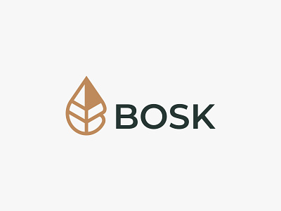 Bosk brand branding concept futuristic illustration leaf logo logo logo design logomark logotype mark minimalist monogram natural icon natural logo simple startup symbol typography vector