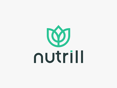 Nutrill brand branding concept futuristic illustration leaf logo logo logo design logomark logotype mark minimalist monogram natural icon natural logo simple startup symbol typography vector
