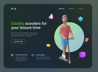 Loading page Electric Scooters 3d design laoding page ui we web design webd website