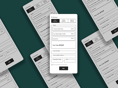 Checkout page for an online bookstore app blackandwhite bookstore checkout page design payment form ui uidesign ux