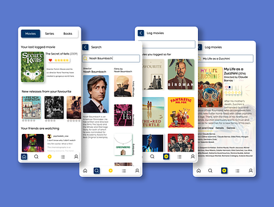 An application for logging movies, series, and books (Part 1) movie app ui ui design ui ux ux ux design