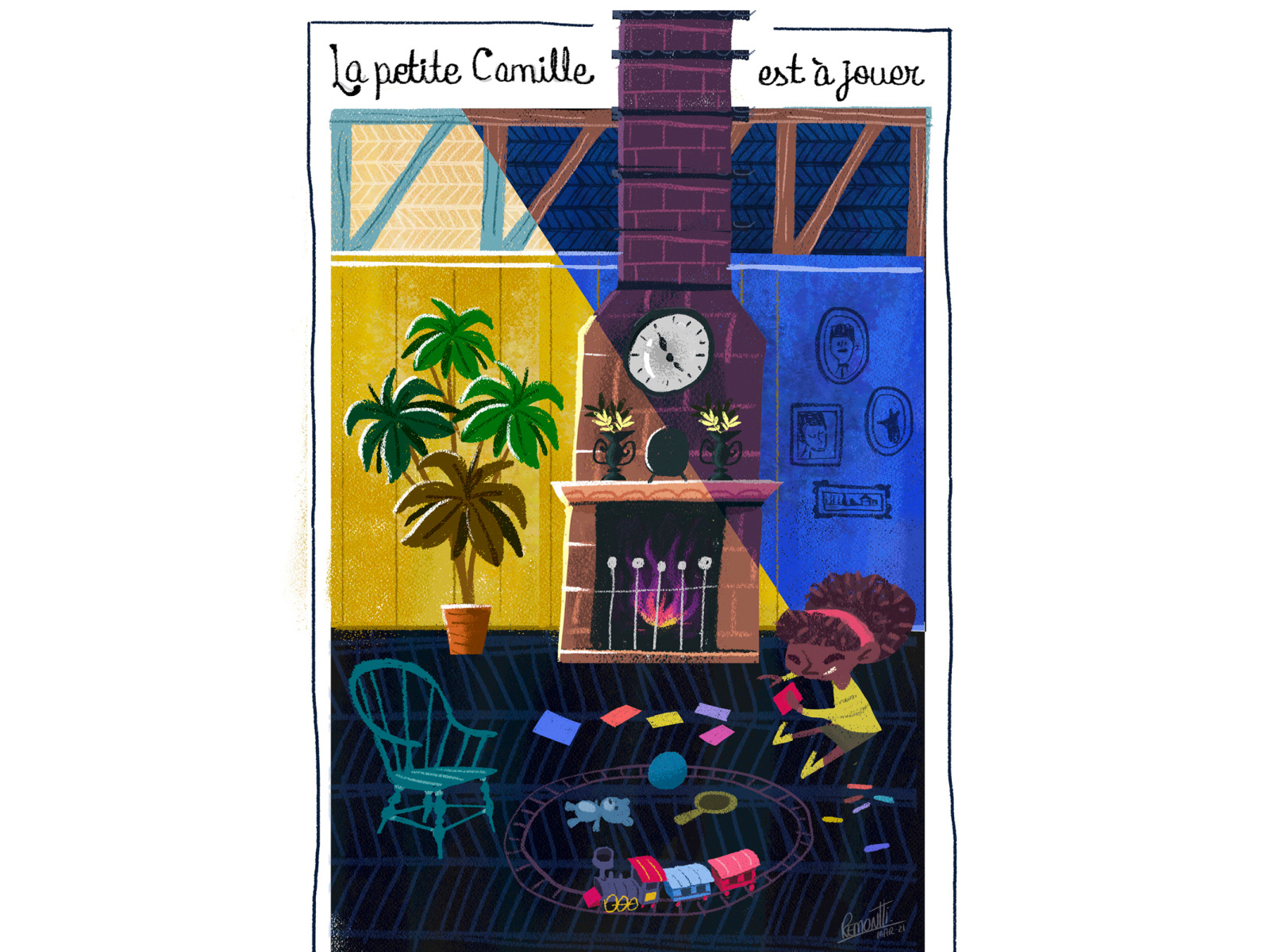 La petite Camille est à jouer by FLAVIO REMONTTI Illustrator