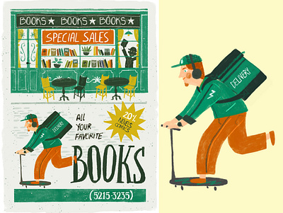 Delivery Guy bookillustration illustra illustration midcentury poster posterdeisng