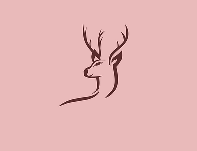 Deer animals art brandidentity branding design digitalart handdrawntype illustration logo minimal minimalist modern vector