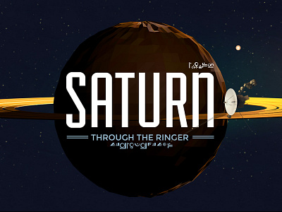 Saturn, through the ringer. 3d cinema 4d nasa parallax photoshop rings saturn solar system space spaceapps toronto typography voyager