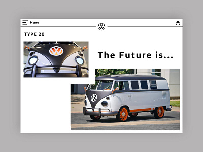 VW Type 20 Header Showcase Concept animation branding design ui ux web web banners website