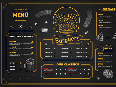 Restaurant Burgers Menu Design