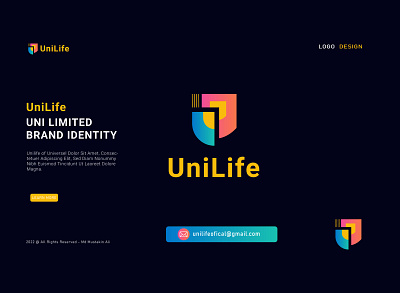 UniLife Logo-Software Tech Technology Logo-Brand identity brand design brand identity company logo creative logo logo design logo mark modern nft typography unilife