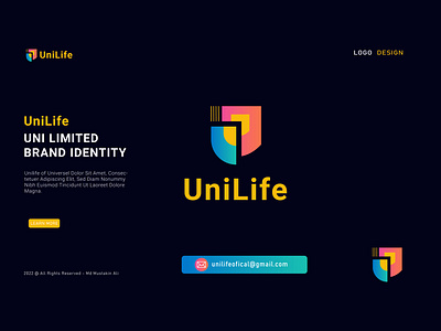 UniLife Logo-Software Tech Technology Logo-Brand identity brand design brand identity company logo creative logo logo design logo mark modern nft typography unilife