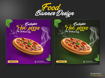 Food social media banner and promotion post design template