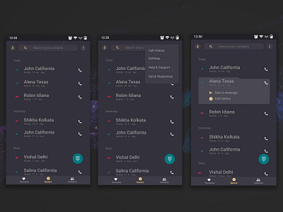 Contact App UI Design