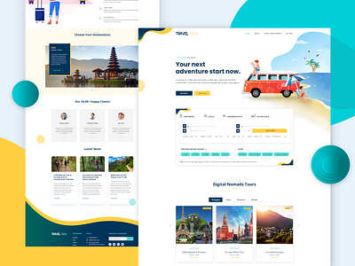 Travel Landing Page creative creative design creativity design digital drawing sass sketch template travel typography ui ui design uidesign uiux ux web web design webdesign website