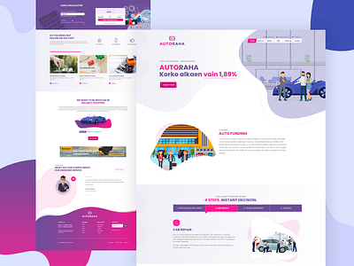 Auto Investment Landing Page abstract animation app app design art character clean concept creative illustration ui ui design uidesign uiux ux vector illustration web web design webdesign website