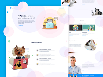 Pet Landing Page abstract animation app design design landing page design landingpage minimal modern template ui ui design uidesign uiux ux web web design webdesign website