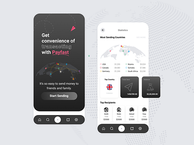 Remittance IOS app design app ui kit