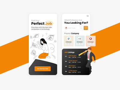 Job Searching IOS app design UI kit