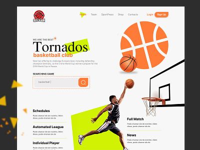 Basketball Landing Page! basketball design game illustration logo oneline game play ui ui design uidesign uiux ux web web design