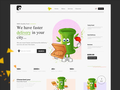 Food Landing Page! beverage burger delivery design foodprocessor foodservice illustration logo o deves robiul ui ui design uidesign uiux ux web web design