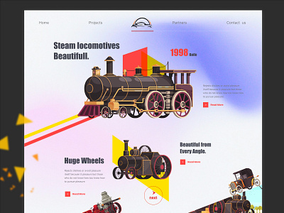 Steam Engine Car Landing Page! car car landing page car stylish car template design illustration logo new car ui ui design uidesign uiux ux web web design