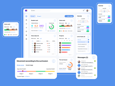 Teacher Dashboard Widgets concept dashboard design desktop ui ux widgets