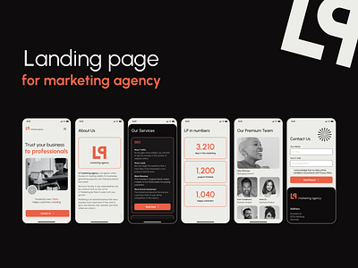 Landing page for marketing agency