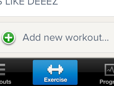 Yoked Select Workout UI app button custom iphone