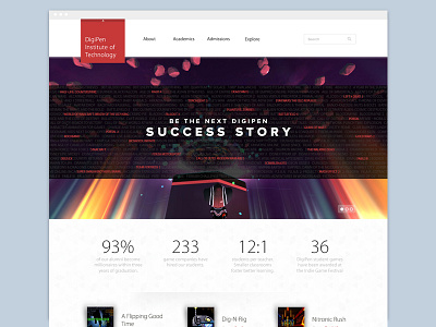 Proposed Homepage Redesign education game higher home homepage minimal videogame