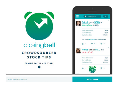 ClosingBell iPhone App ios iphone logo ui ux website