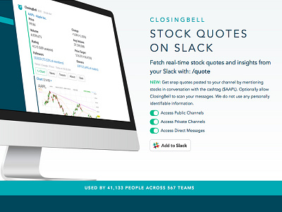 ClosingBell Slack Bot bot bots landing slack