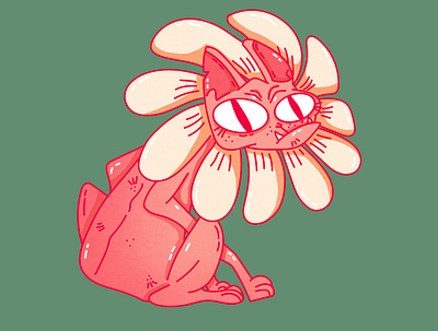 Flower cat cat character design flower illustraion sticker