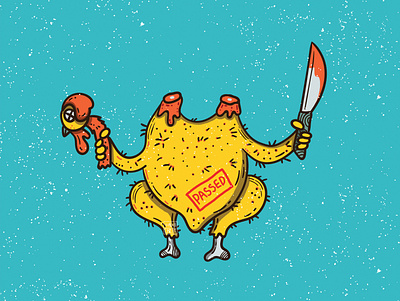chicken Killer animal character chic chicken design flat icon illustraion illustration sticker vector