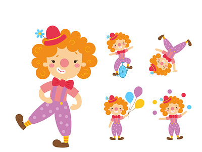 Clown character design character design children clown cute character illustration people vector