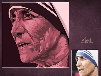 New work for Mother Teresa artist design digital art draw drawingart icon illustration logo portrait portrait art vector