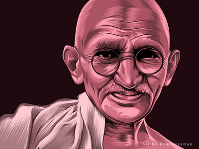 Vector portrait for Mahatma gandhi grafics deaign