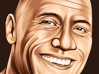 Vector portrait for" The rock " grafics deaign