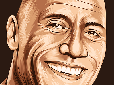 Vector portrait for" The rock " grafics deaign