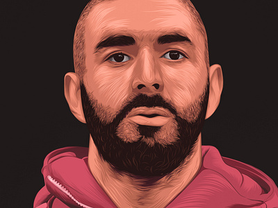 New illustration for Karim Benzema illustrator