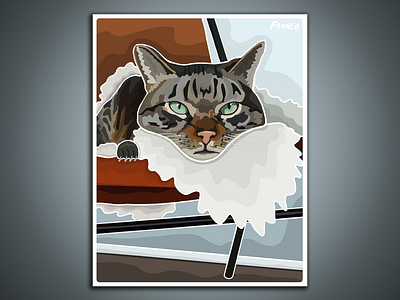 An illustration of Franco cat illustrator pet photoshop procreate