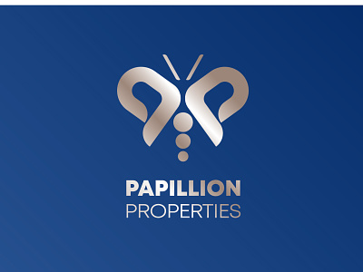 Papillion Properties logo branding design icon illustrator logo minimal typography vector