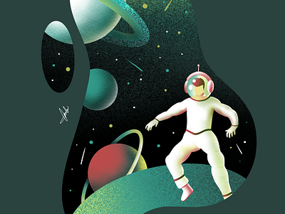 Floating Spaceman illustration