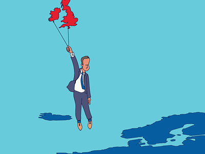 Bye, EU brexit cartoon daily david cameron editorial eu illustration political uk